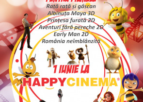1 iunie la HAPPY CINEMA Animații gratuite pentru copiii cu vârsta de până în 12 ani