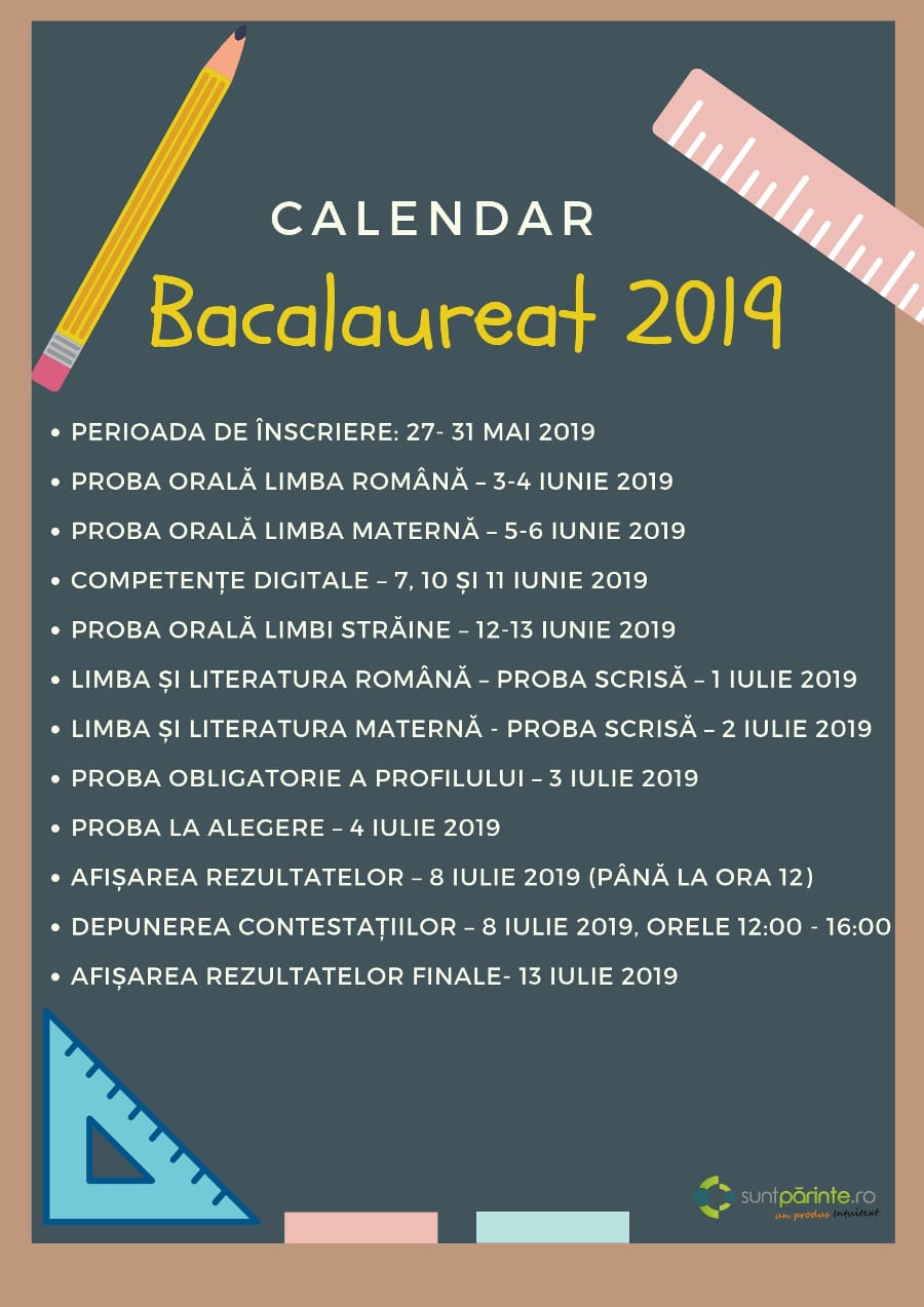 calendar bacalaureat 2019