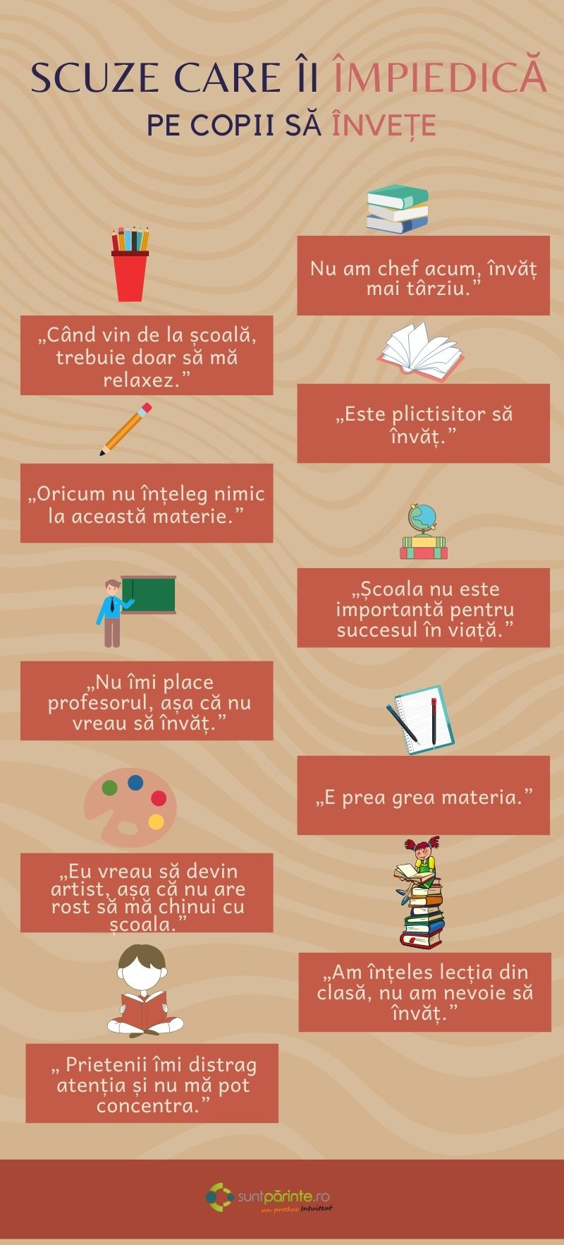 scuze care ii impiedica pe copii sa invete
