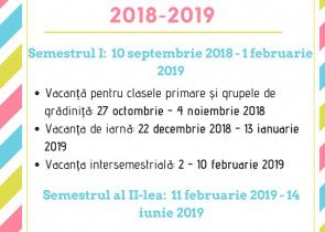 Structura anului scolar 2018-2019
