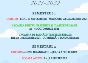 Structura anului scolar 2021 - 2022