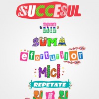 Poster motivational pentru copii: “Succesul este suma eforturilor mici, repetate zi de zi”